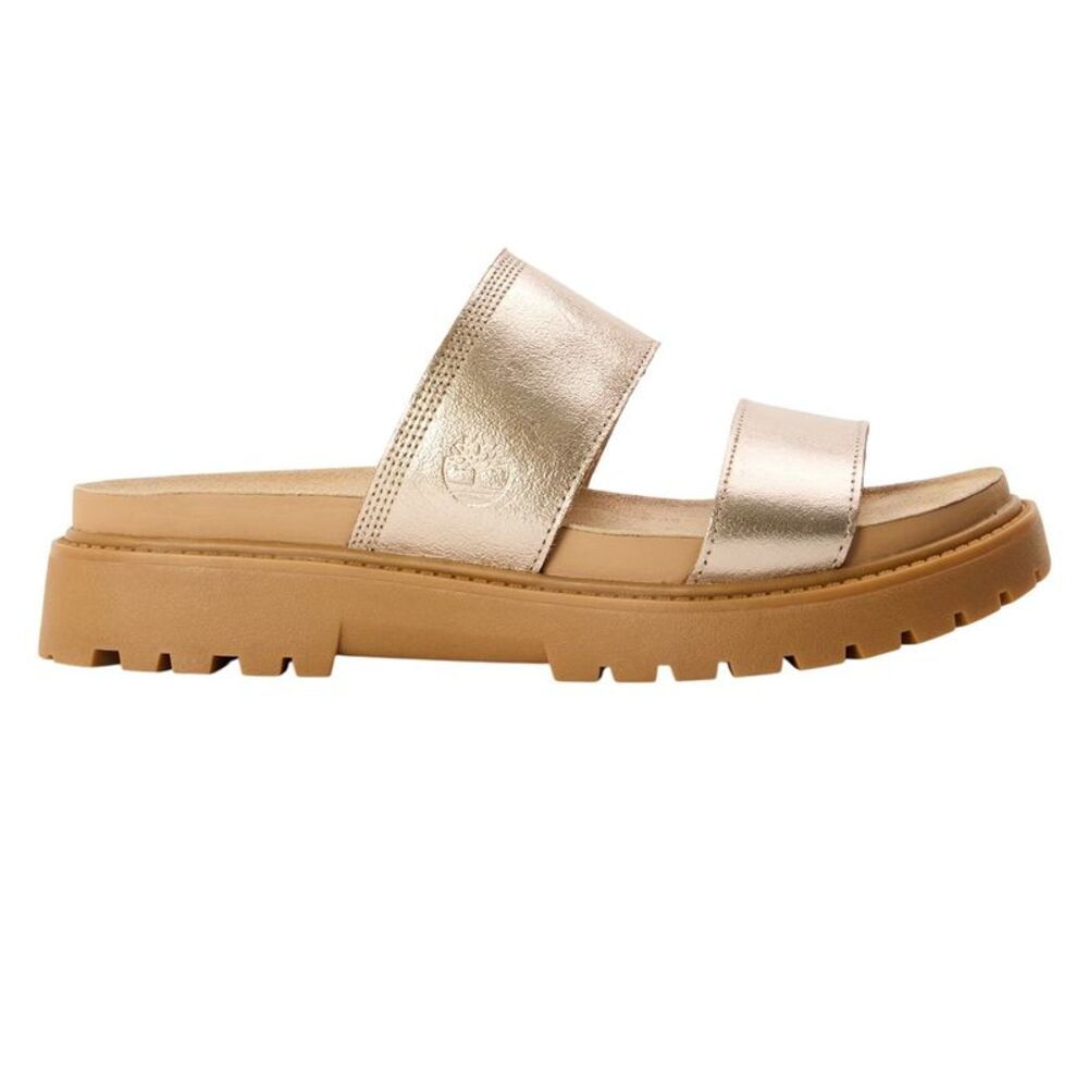 Timberland Womens/Ladies Clairemont Leather Slides / Metallic Gold